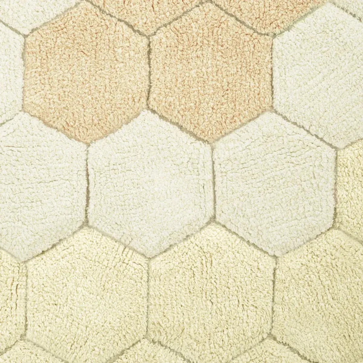 Washable rug Round Honeycomb Golden