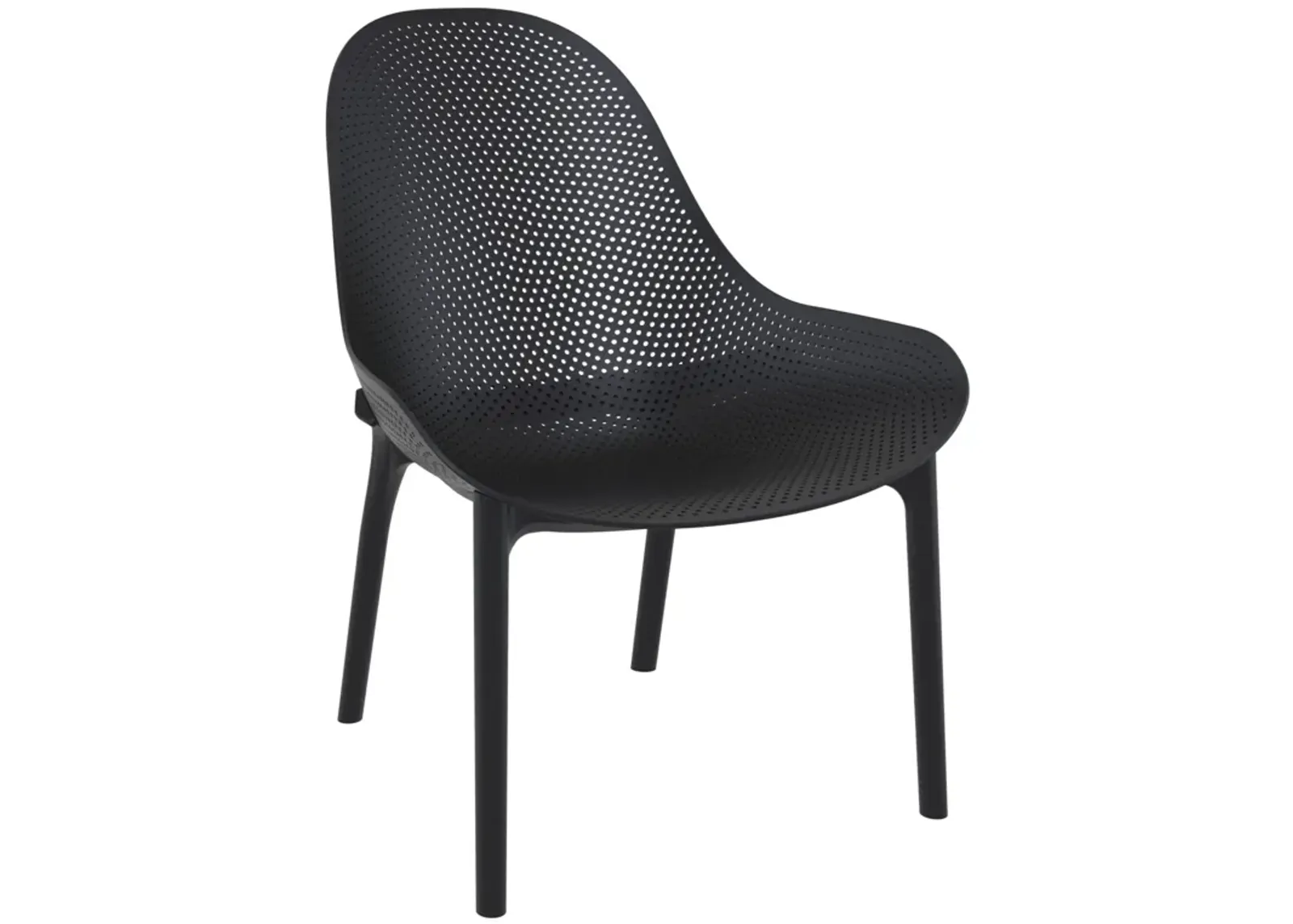 32.75" Black Solid Patio Lounge Chair