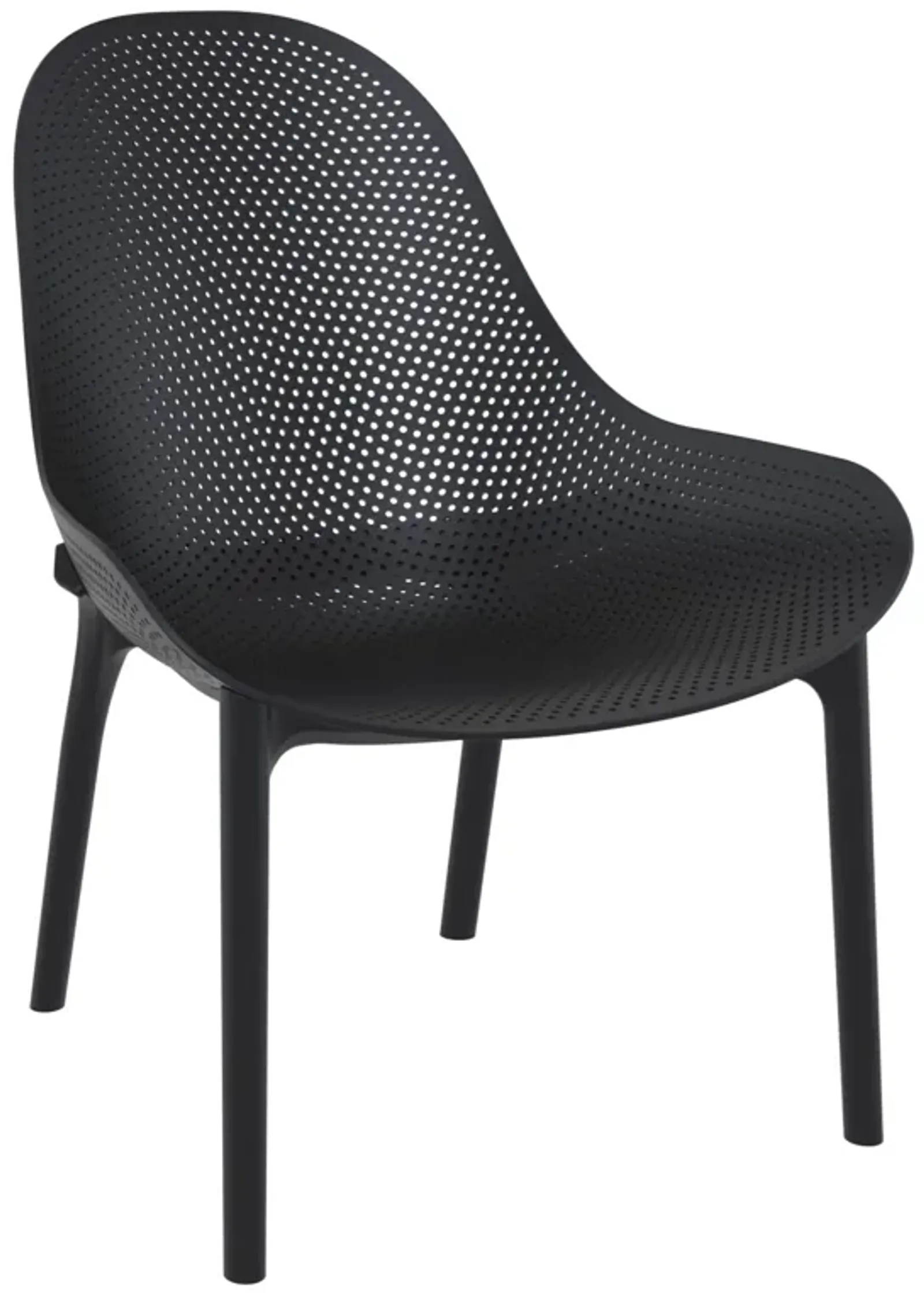 32.75" Black Solid Patio Lounge Chair