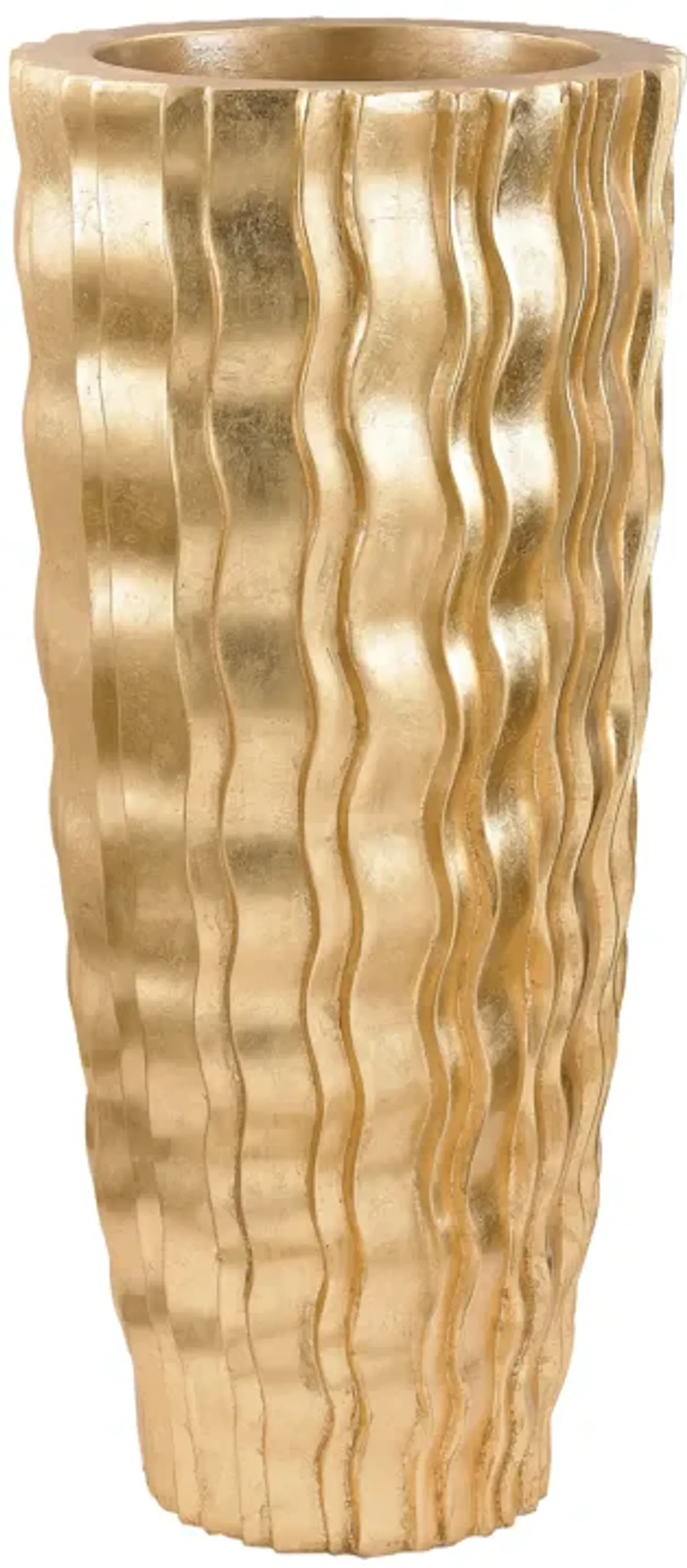 Wave Vase small in Gold