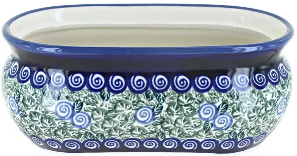 Blue Rose Polish Pottery Vintage Violet Small Planter