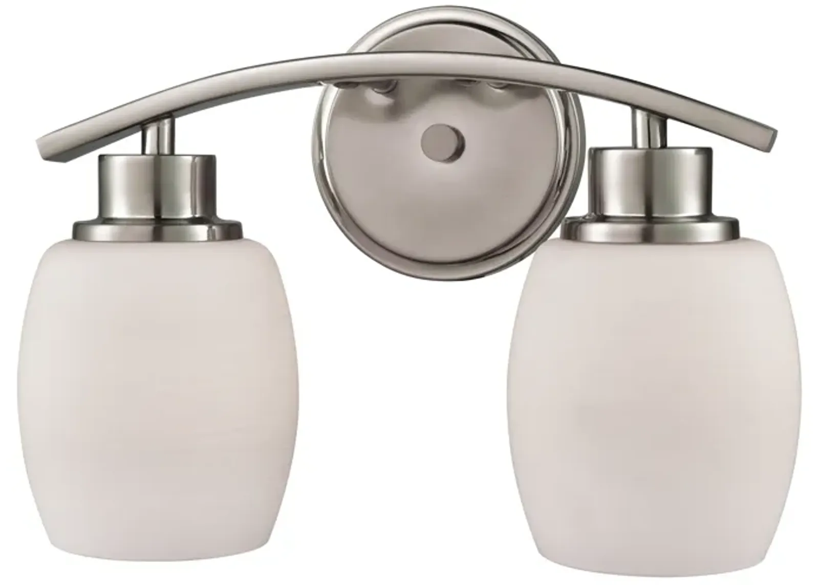 Casual Mission 12'' Wide 2-Light Nickel Vanity Light