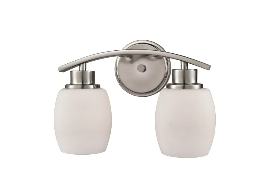 Casual Mission 12'' Wide 2-Light Nickel Vanity Light