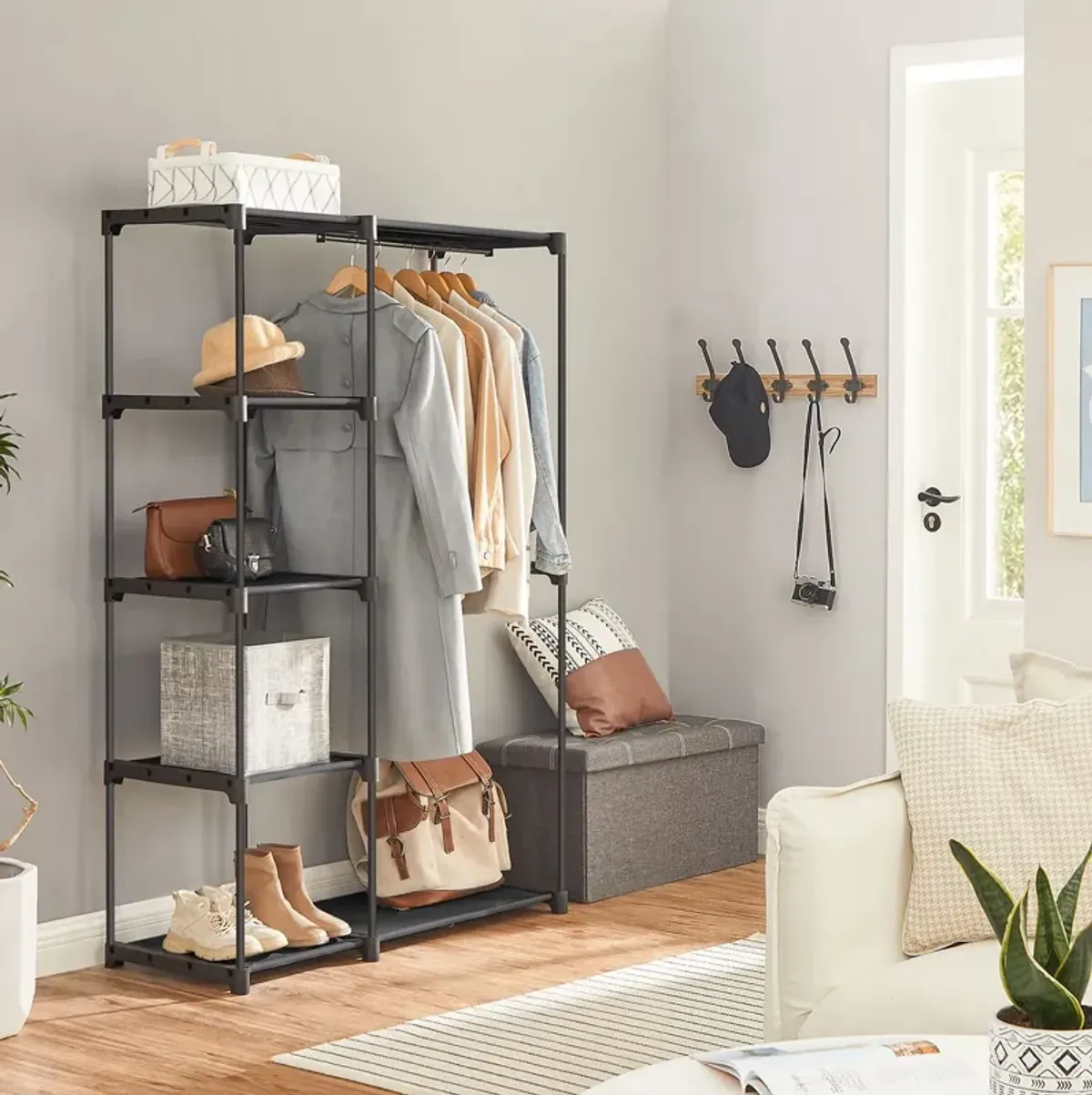 Freestanding Clothes Rack & Storage Organizer