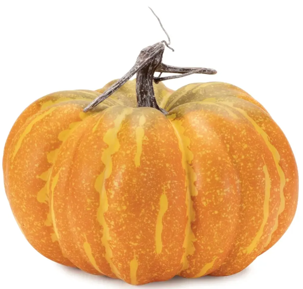 Set of 2 Faux Foam Pumpkins for Fall Festive Arrangements or Rustic Home Accents