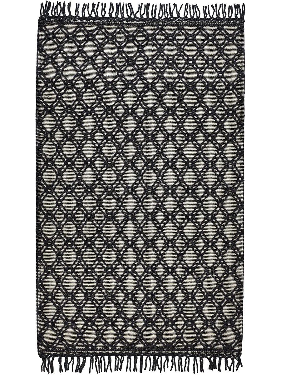 Phoenix 0808F Black/Ivory 5' x 7'6" Rug