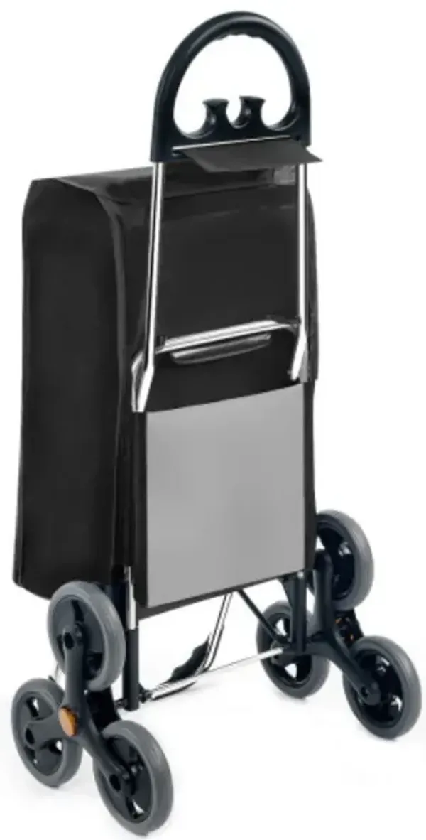 Folding Stair Climbing Shopping Cart with Removable Bag and Handle