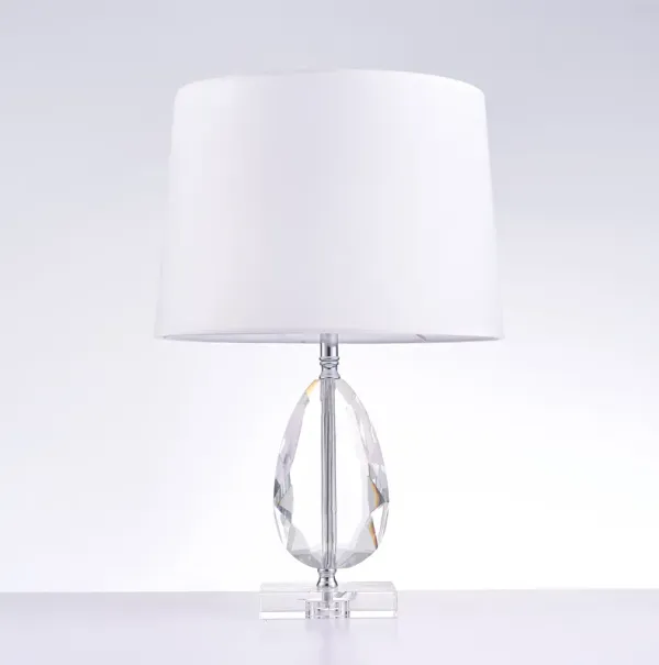 Pasargad Home Trento Metal & Acrylic Table Lamp, White/Clear