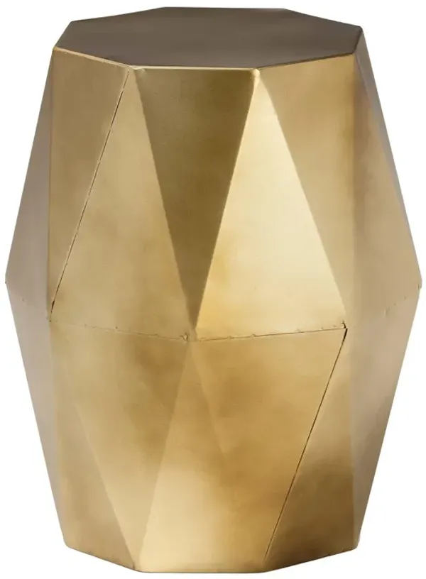 Baxton Studio Salman Geometric Bronze Metal Accent Table – Faceted Modern Side Table for Indoor or Semi-Outdoor Use