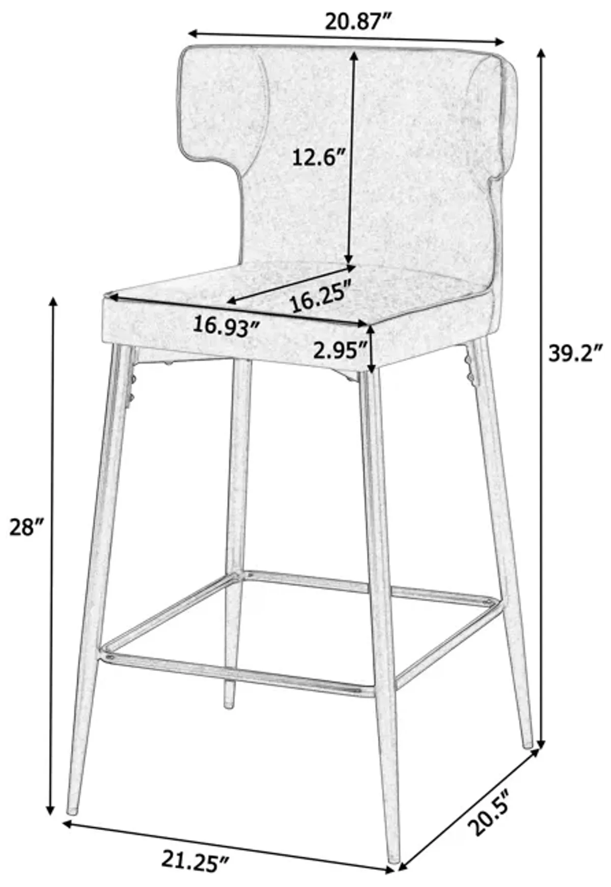 Merax Modern PU Leather Upholstered Bar Stools 2 Pieces