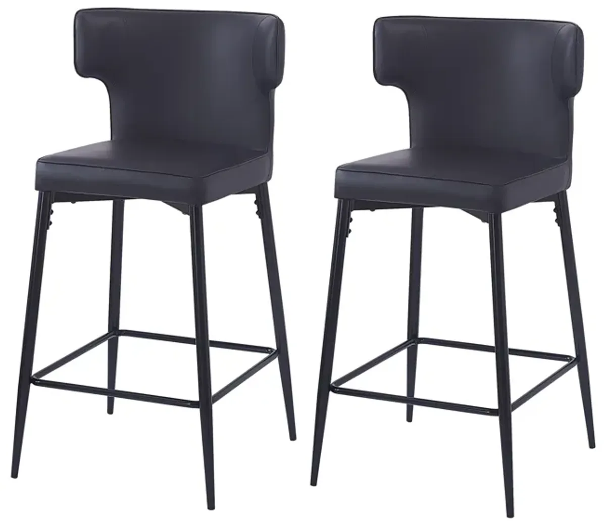 Merax Modern PU Leather Upholstered Bar Stools 2 Pieces