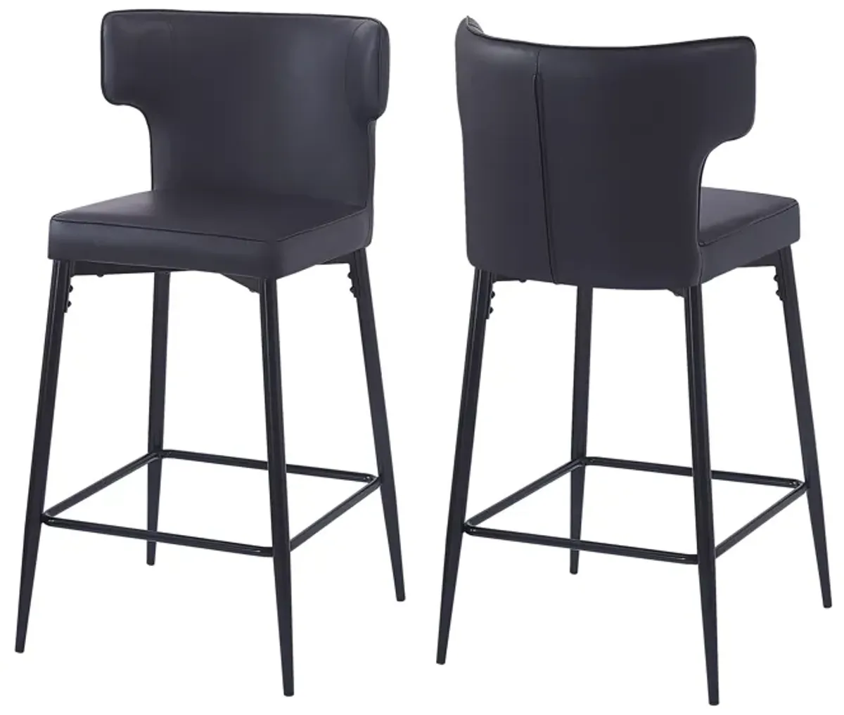 Merax Modern PU Leather Upholstered Bar Stools 2 Pieces