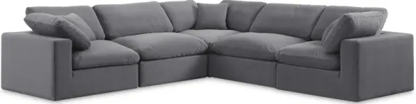 Meridian Furniture Comfy Grey Velvet Modular Sectional
