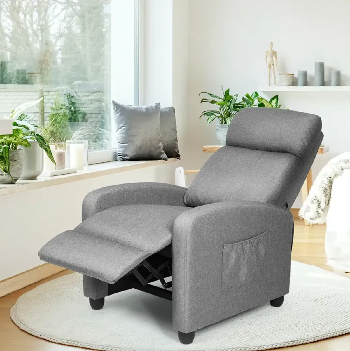 Recliner Sofa Wingback Chair with Massage Function