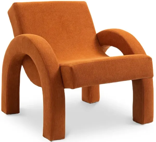 Meridian Furniture Corduroy Cognac Corduroy Fabric Accent Chair