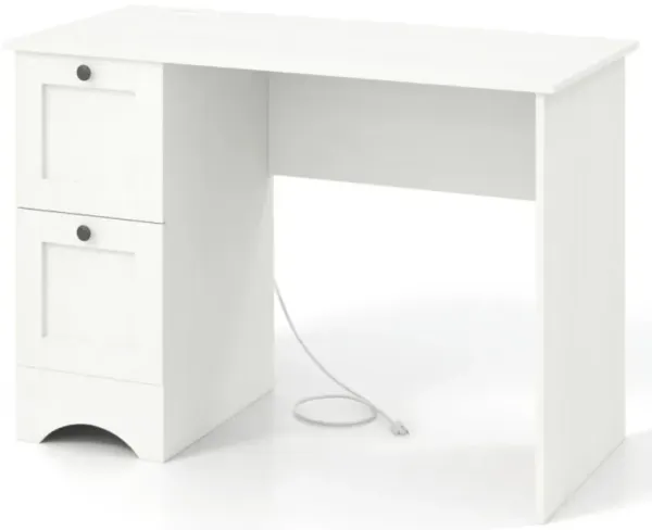 Hivvago Wooden Computer Desk Workstation with 2 Drawers for Home and Office