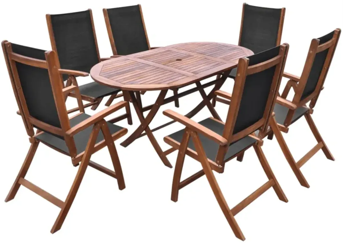 vidaXL 9 Piece Outdoor Dining Set with Cushions Solid Acacia Wood