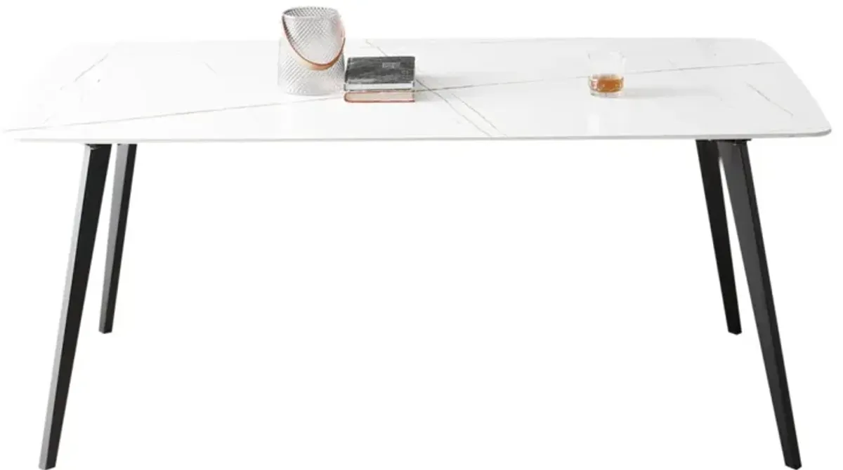 Porcelain Dining Table White 70"