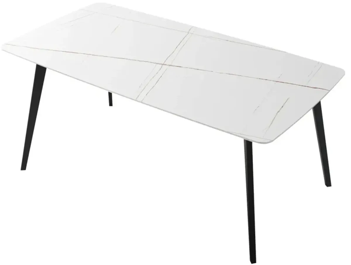 Porcelain Dining Table White 70"