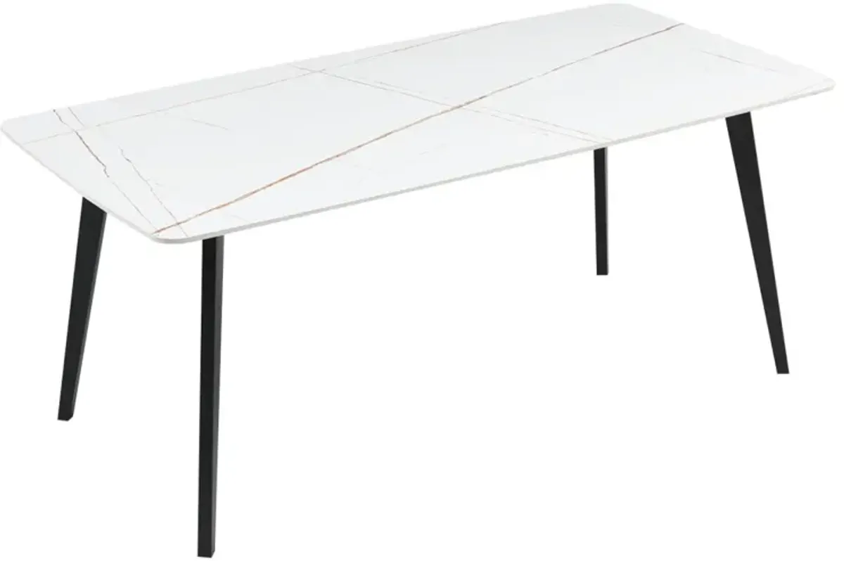 Porcelain Dining Table White 70"