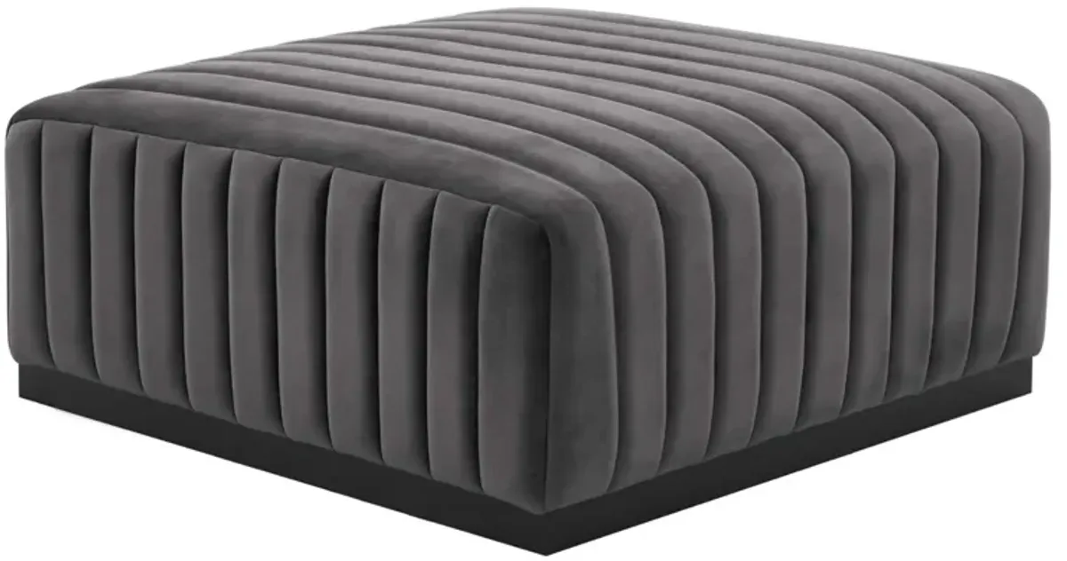 Contemporary Charm: Conjure Channel Tufted Velvet Ottoman with Optimal Comfort