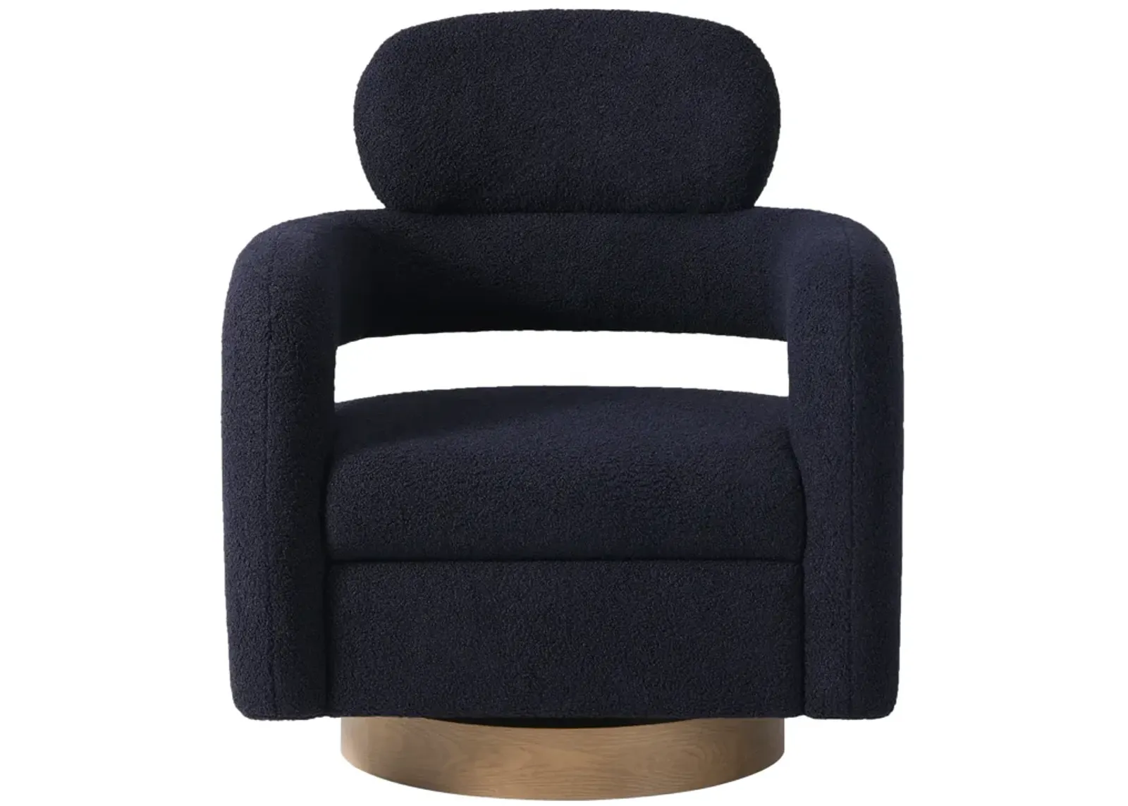 WestinTrends Mid-Century Modern Sherpa Swivel Barrel Accent Chair