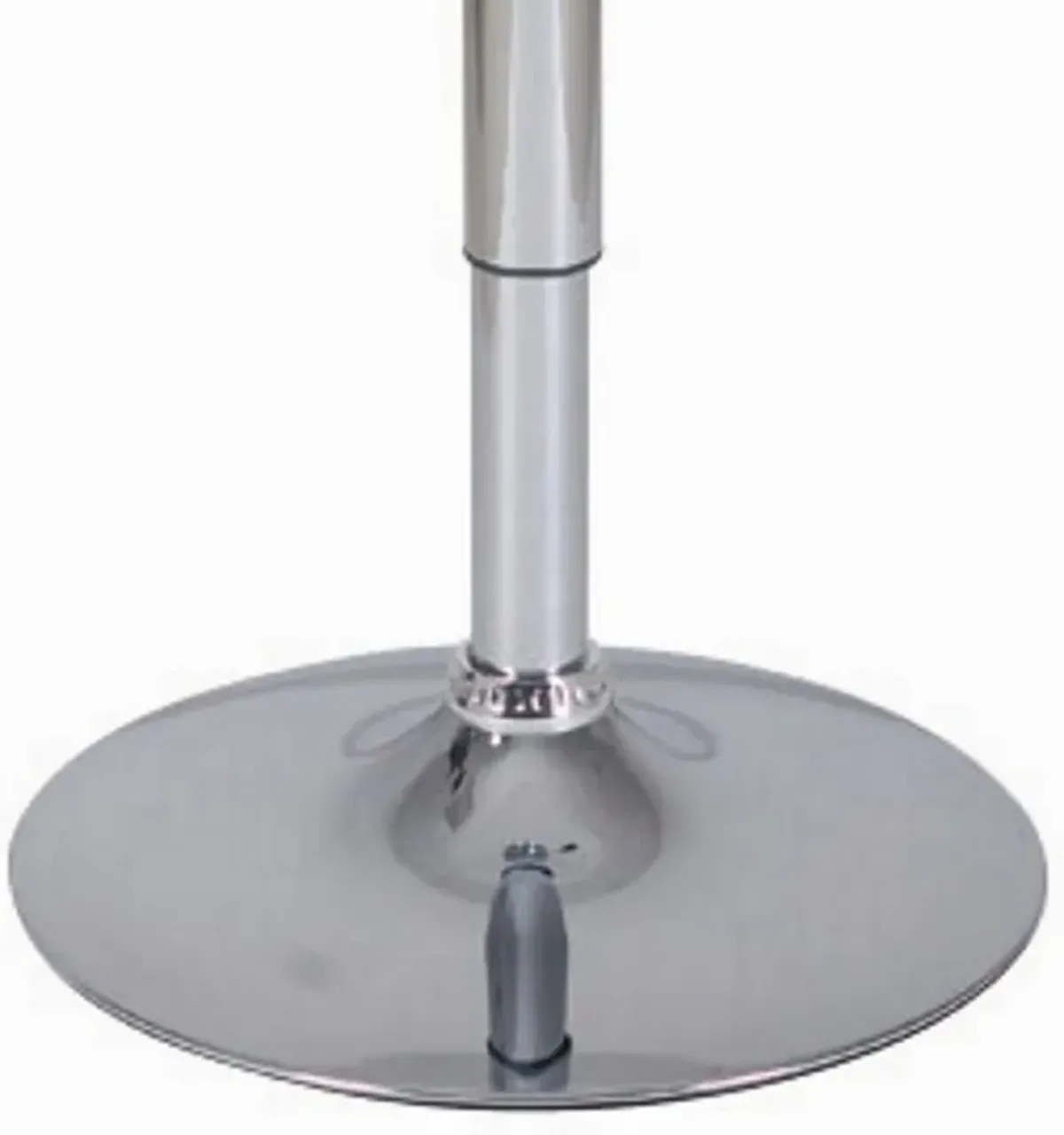 34-44 Inch Classic Bar Table, Adjustable Height Stainless Steel Base, White-Benzara