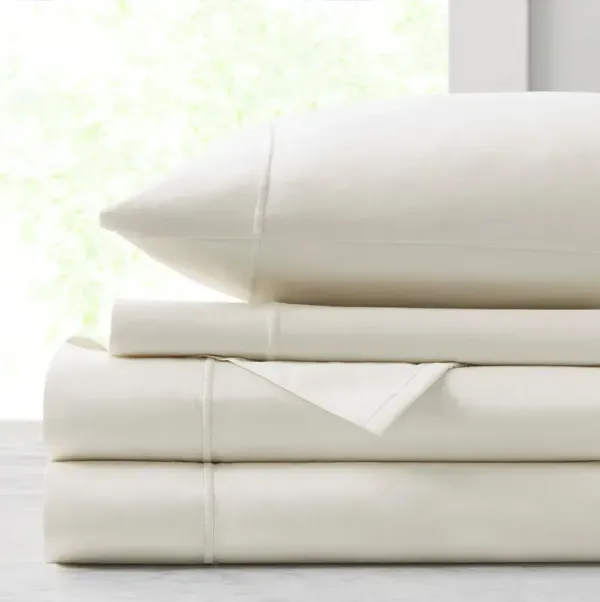 Belen Kox 500TC Cotton Sheet Set, 102x108, Ivory, Cal King1, Belen Kox