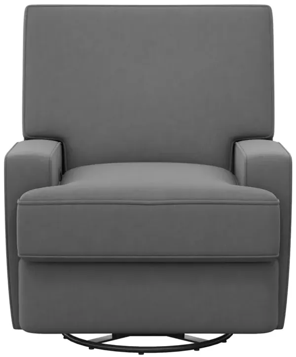 Baby Relax Rufus Swivel Glider Recliner Chair, Dark Gray