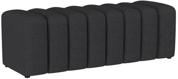 Summer Fabric Upholstered Tufted Accent Bench Charcoal