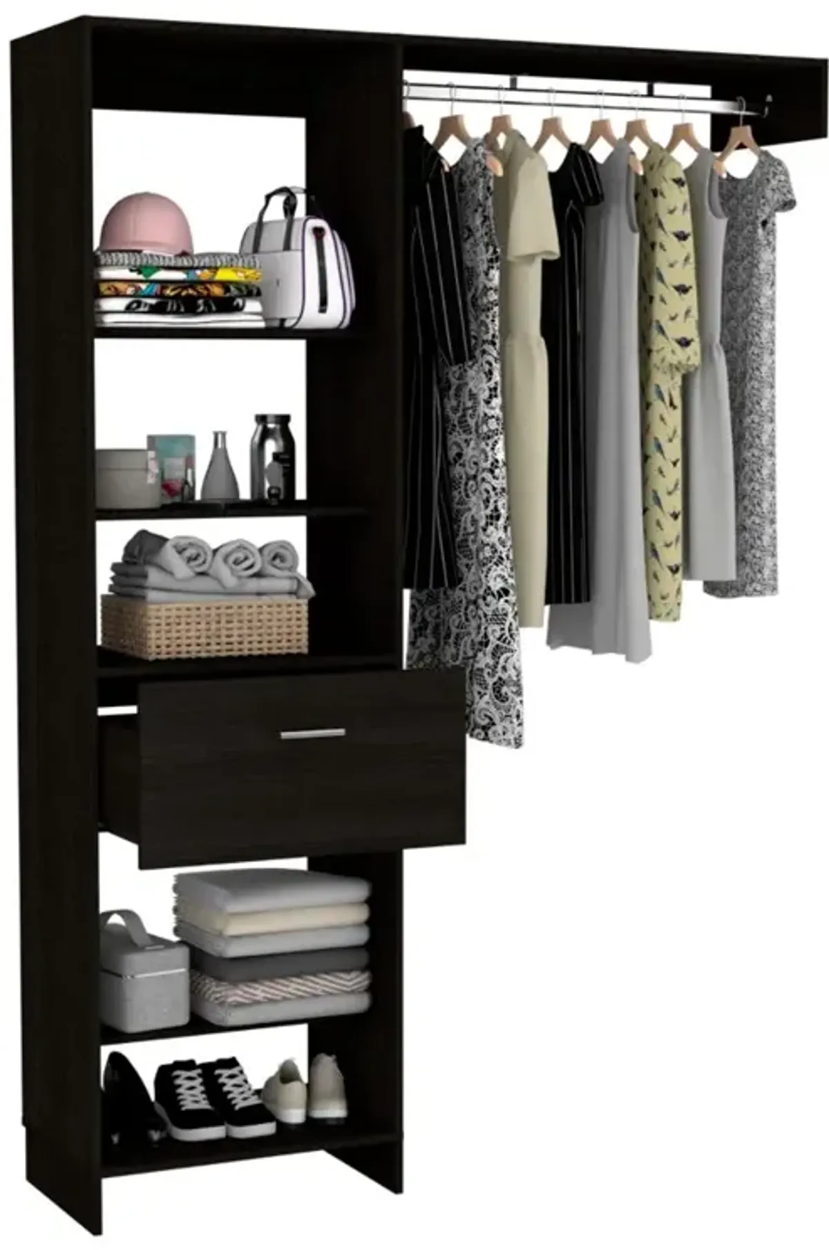 150 Closet System British, Bedroom, Black