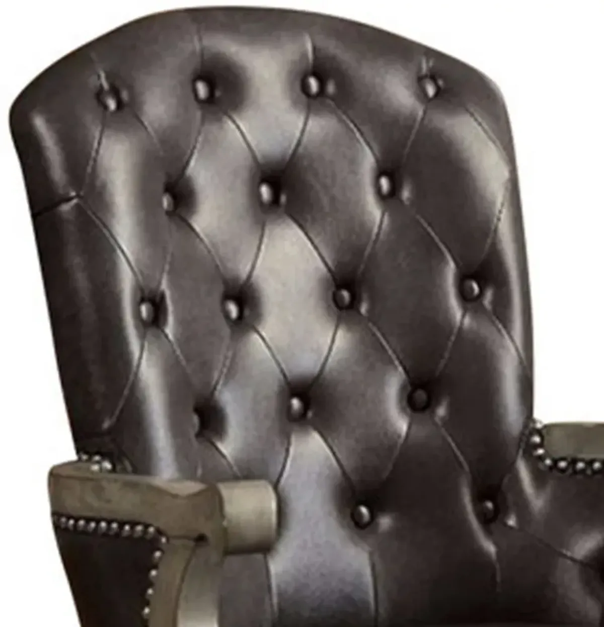 Yelena Height Adjustable Arm Chair in Gray and Black-Benzara