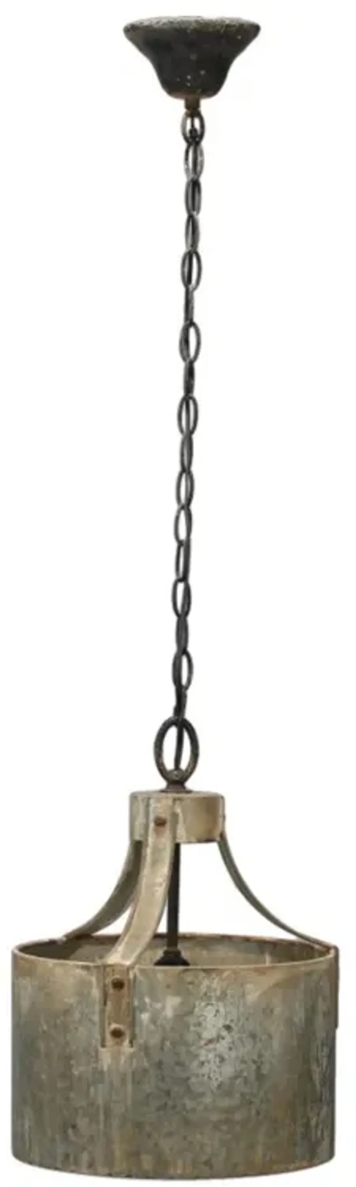 15" Gray and Rustic Brown Vintage Style Large X-Light Chandelier