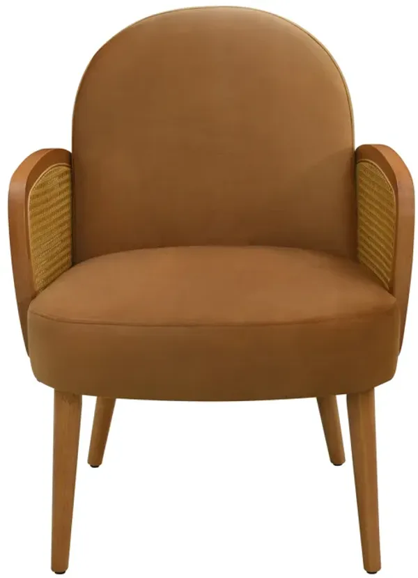 Merax Mid-century Accent Chair with Rattan Armrests