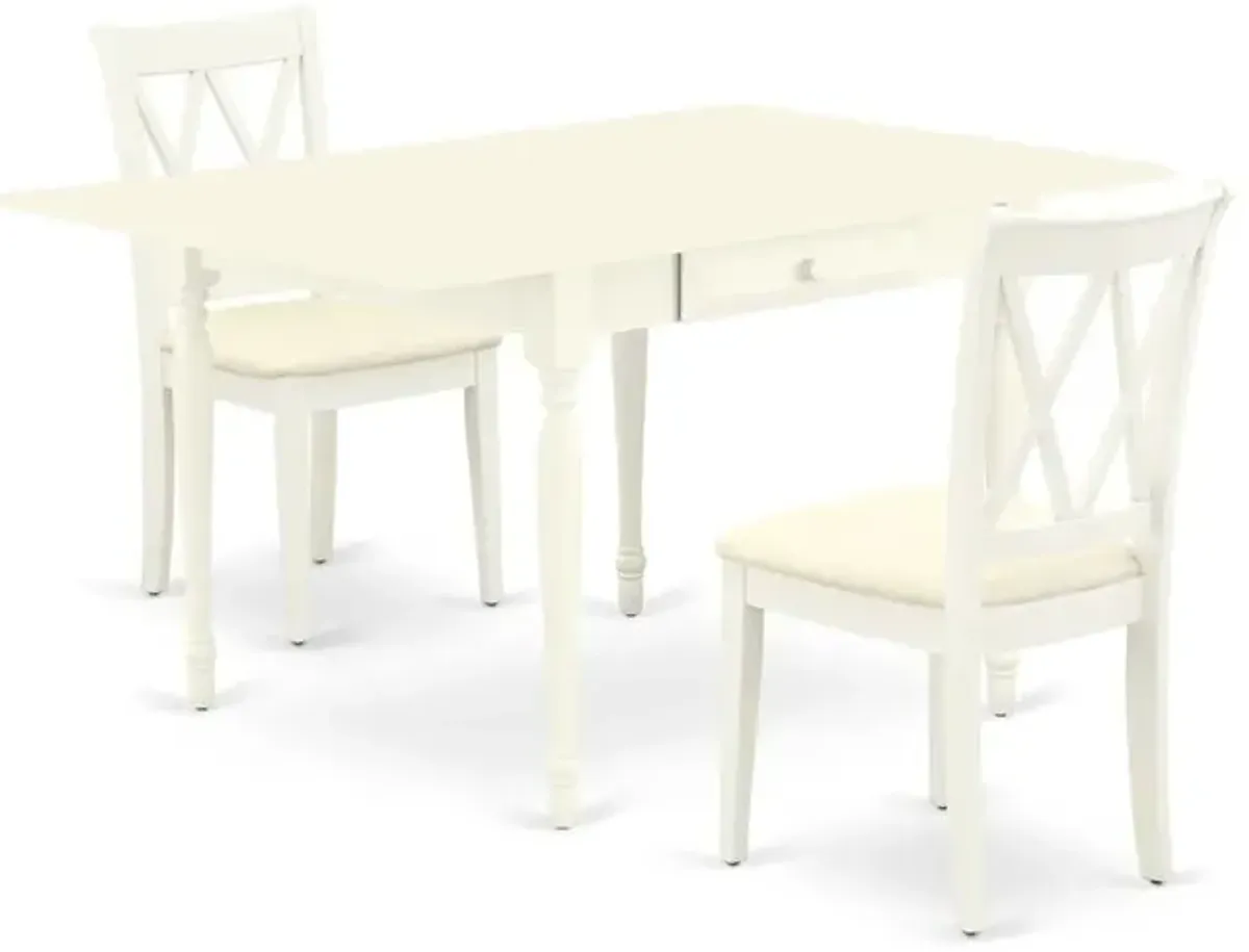 Dining Room Set Linen White, MZCL3-LWH-C