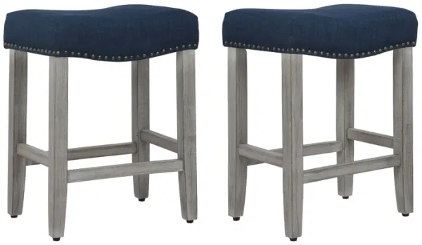 WestinTrends 24" Upholstered Saddle Seat Counter Stool (Set of 2)