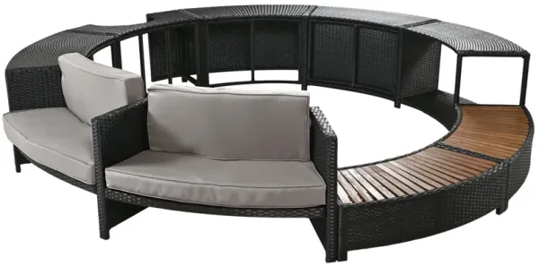 Merax Spa Frame Patio Rattan Sofa Set