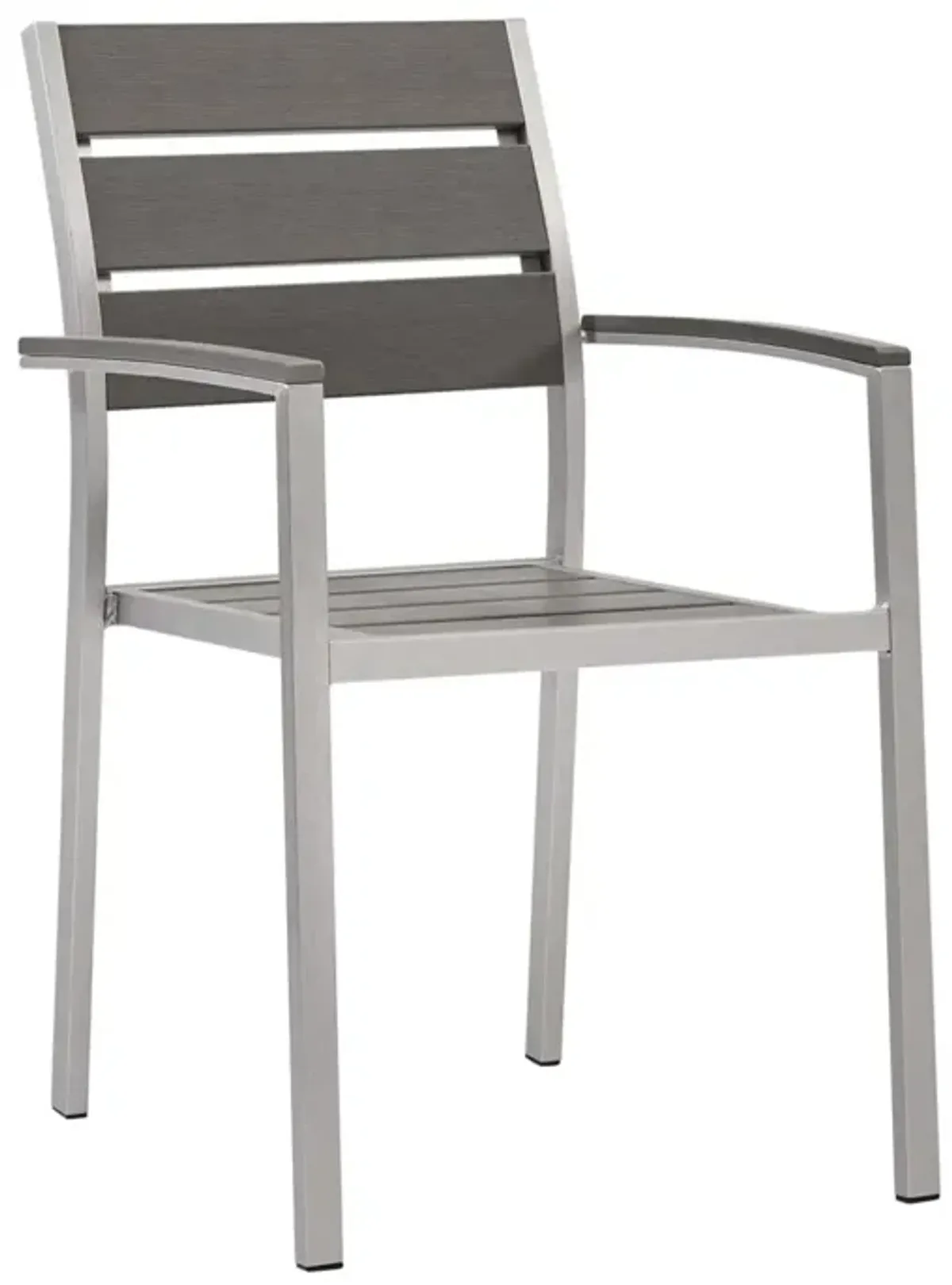 Modway EEI-4042-SLV-GRY Shore Outdoor Patio Armchair Set, Silver Gray