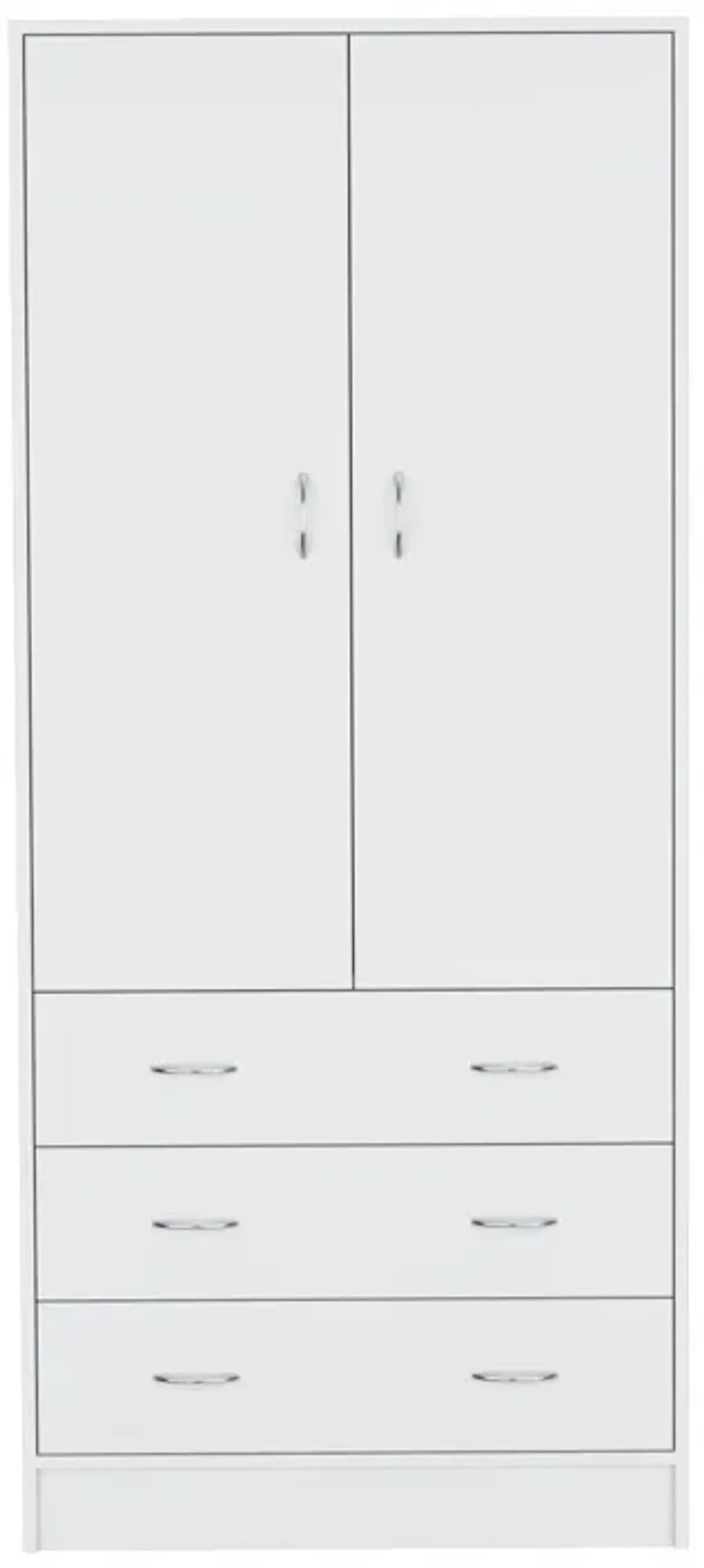 Melfa 71" H Armoire, with 2 doors, 3 drawers and 1 hanging rod, White,Bedroom