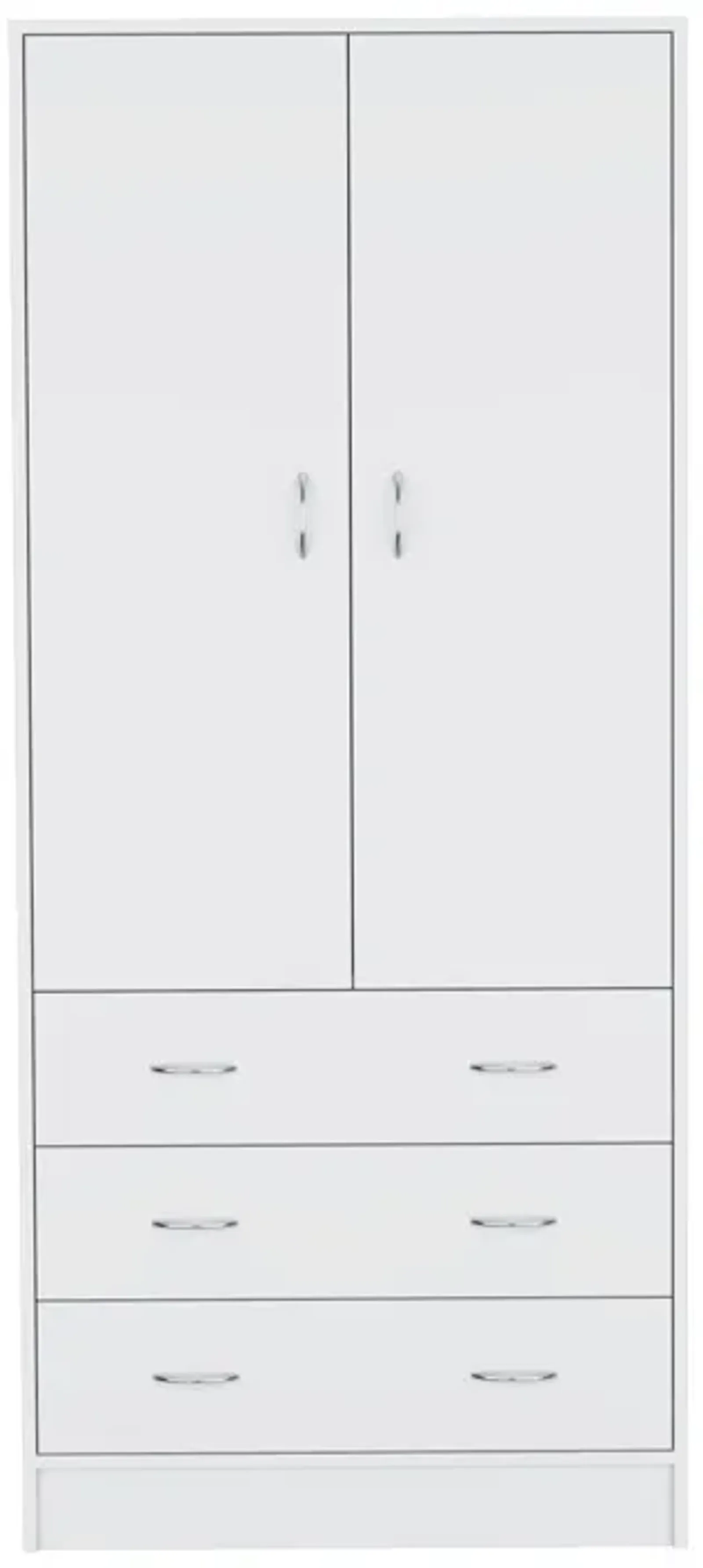 Melfa 71" H Armoire, with 2 doors, 3 drawers and 1 hanging rod, White,Bedroom