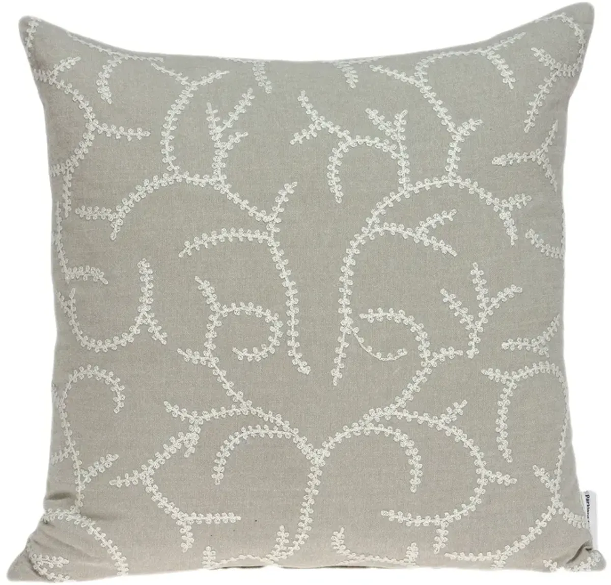 20” Beige Charming Transitional Swirl Throw Pillow