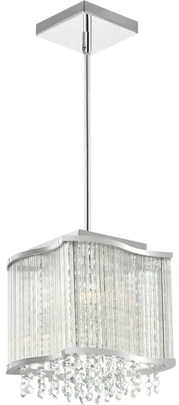 CWI Lighting Elsa 3 Light Drum Shade Mini Pendant With Chrome Finish