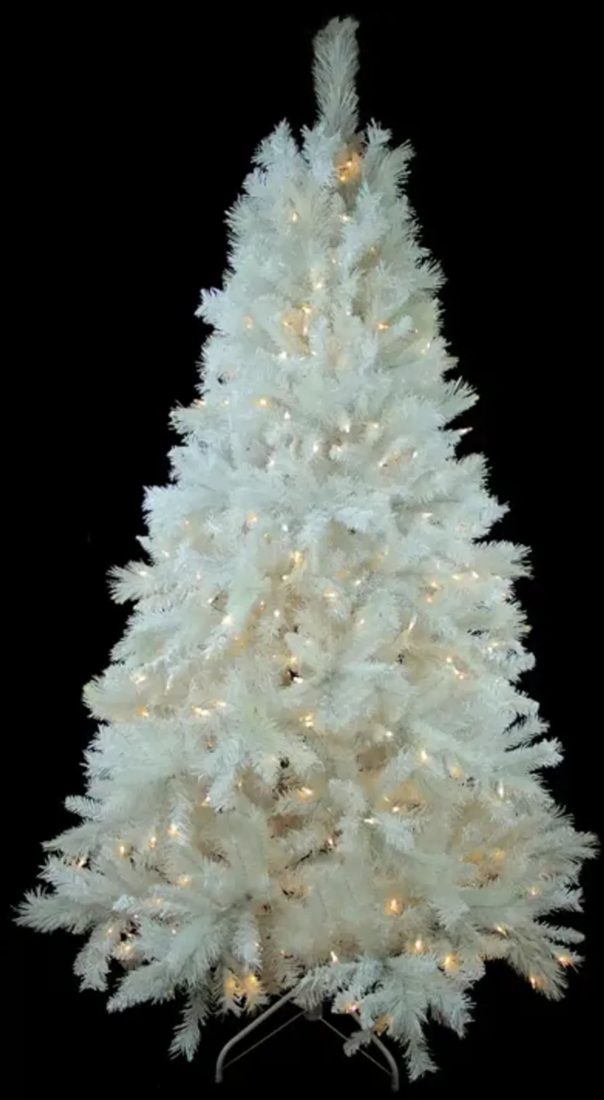 6.5' Pre-Lit White Medium Iridescent Pine Artificial Christmas Tree - Multi Function LED Lights