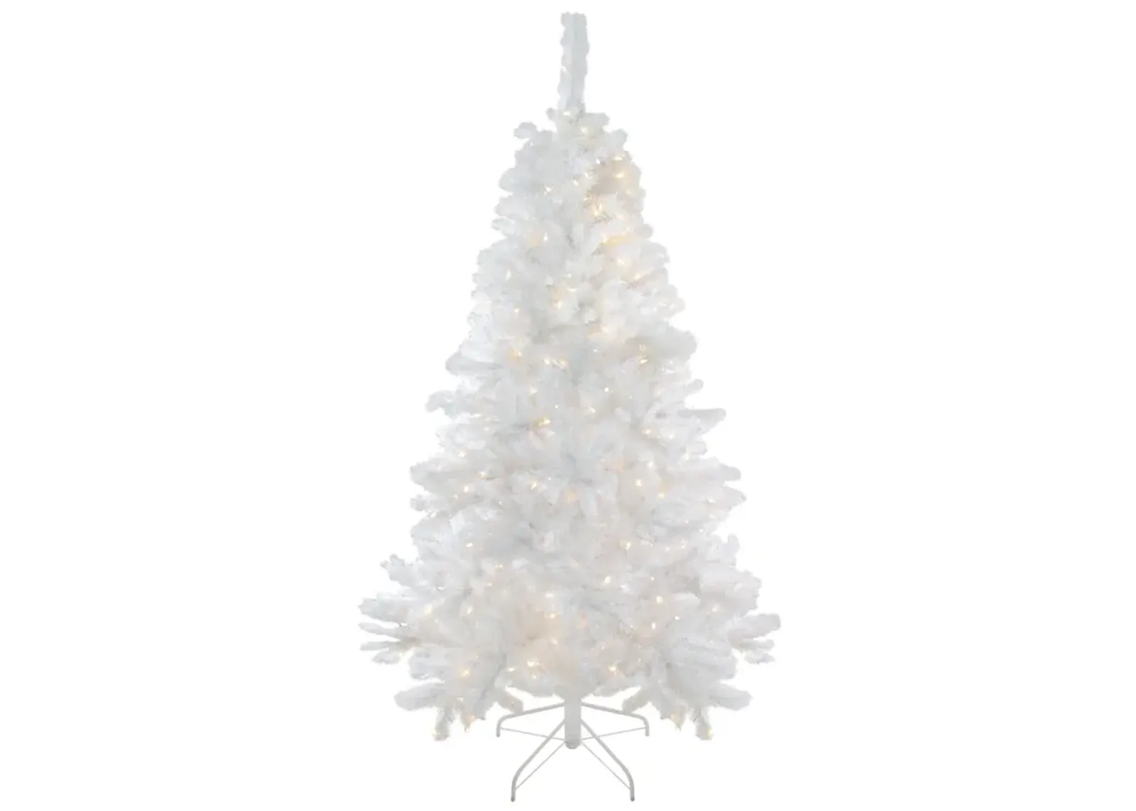 6.5' Pre-Lit White Medium Iridescent Pine Artificial Christmas Tree - Multi Function LED Lights