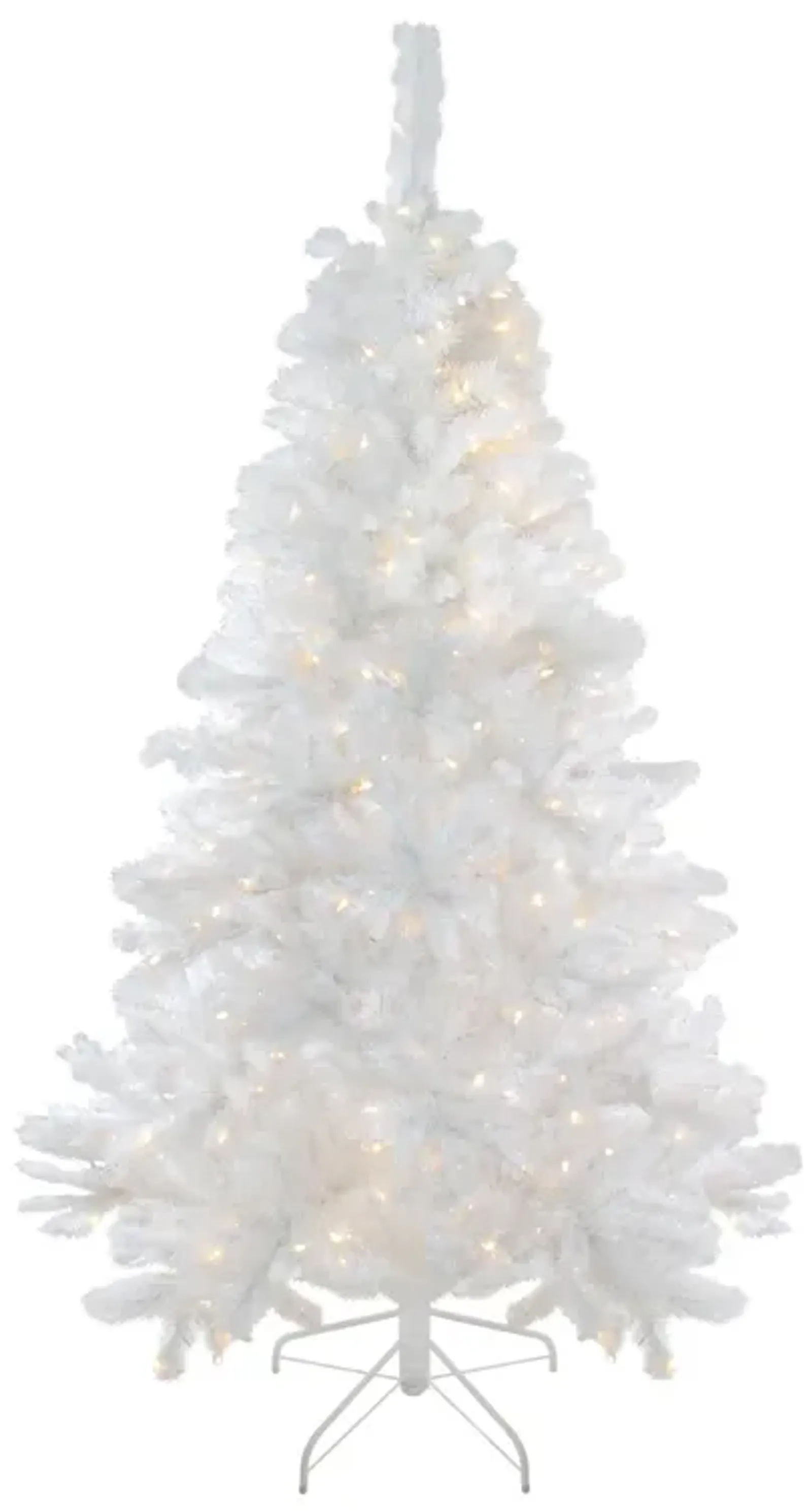 6.5' Pre-Lit White Medium Iridescent Pine Artificial Christmas Tree - Multi Function LED Lights