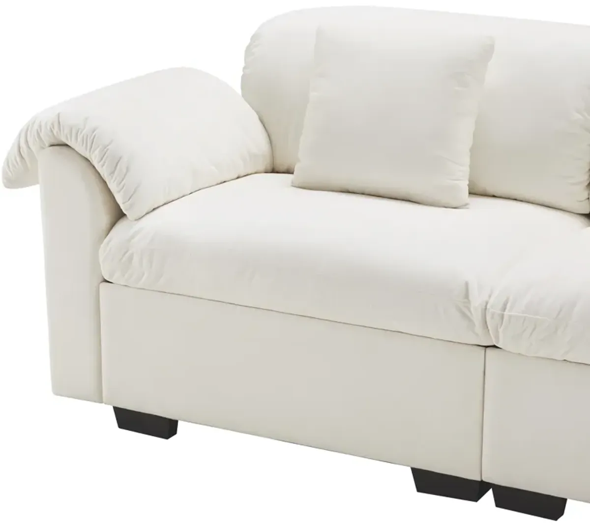 Merax Loveseat Sofa with Storage Reversible Ottoman