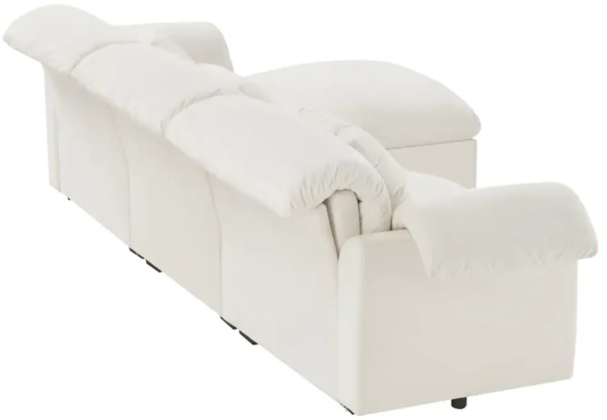 Merax Loveseat Sofa with Storage Reversible Ottoman