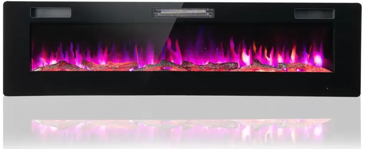 60-Inch Ultra-Thin Electric Fireplace with Remote Control and Timer Function for Modern Homes