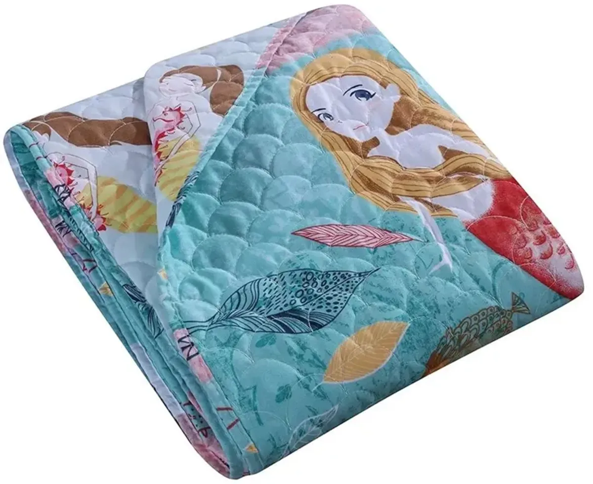 Greenland Home Fashion Mermaid Accessory Throw Blanket - Multi 50x60"