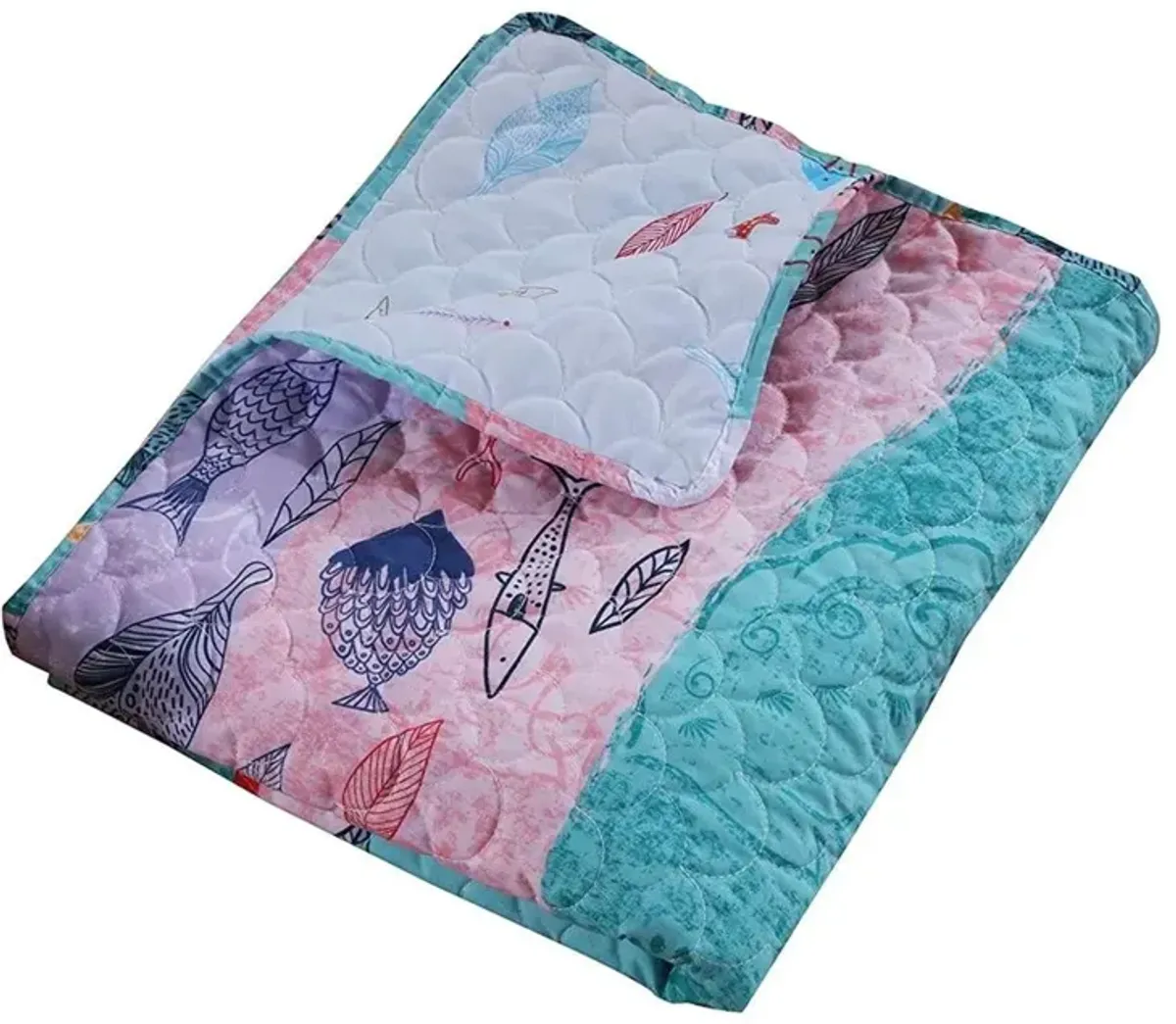 Greenland Home Fashion Mermaid Accessory Throw Blanket - Multi 50x60"